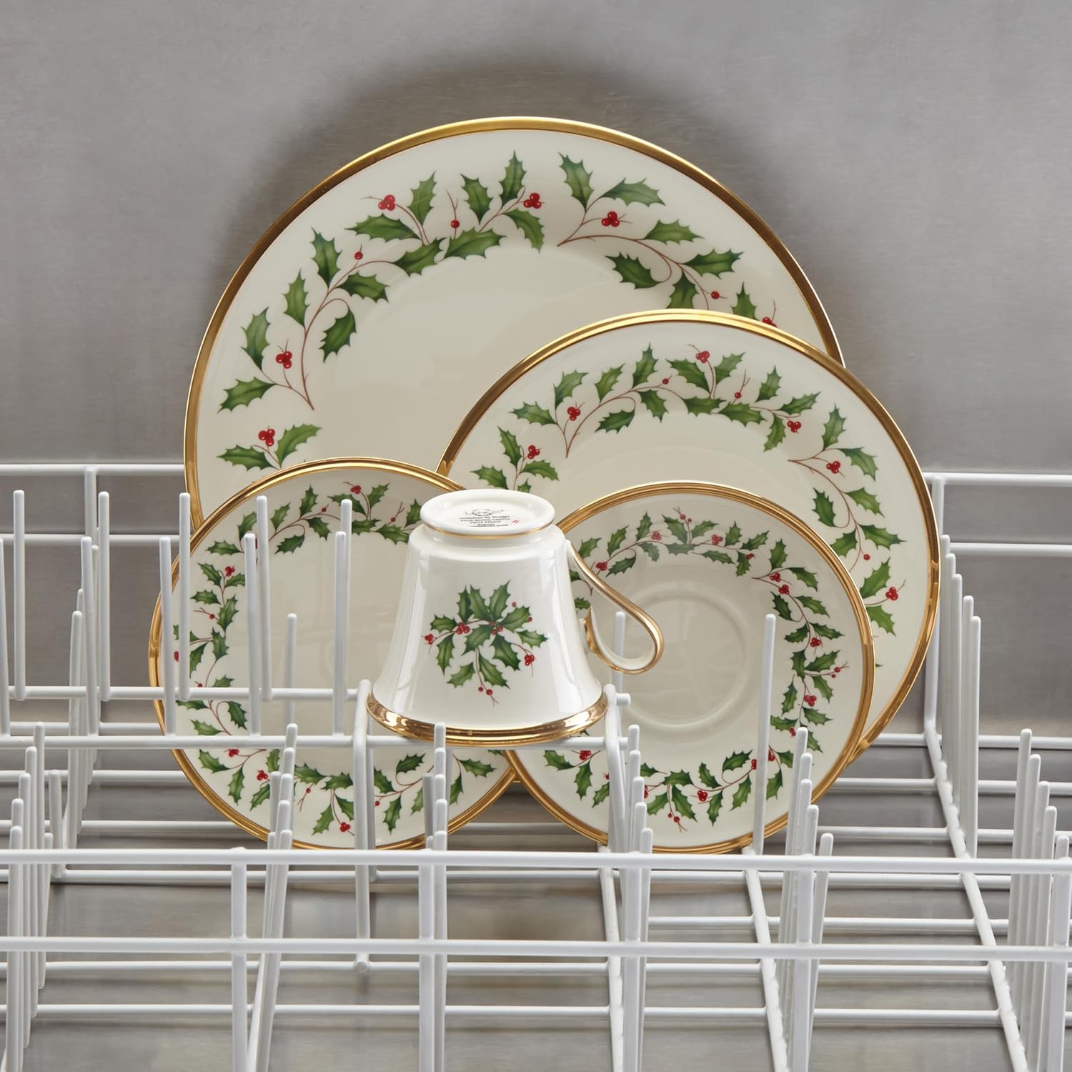 Lenox 146590600 Holiday 5-Piece Place Setting, Christmas Drinkware Set, Hosting