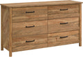 Sauder Cannery Bridge 6 Drawer Dresser Bedroom Dresser Chest of Drawers Wooden, in Sindoori Mango