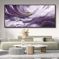 yiijeah Purple Wall Art - Abstract Canvas Wall Art Large Artwork for Living Room Purple and Gold Prints Decor Modern Wall Decor for Bedroom Office Picture Home Decor