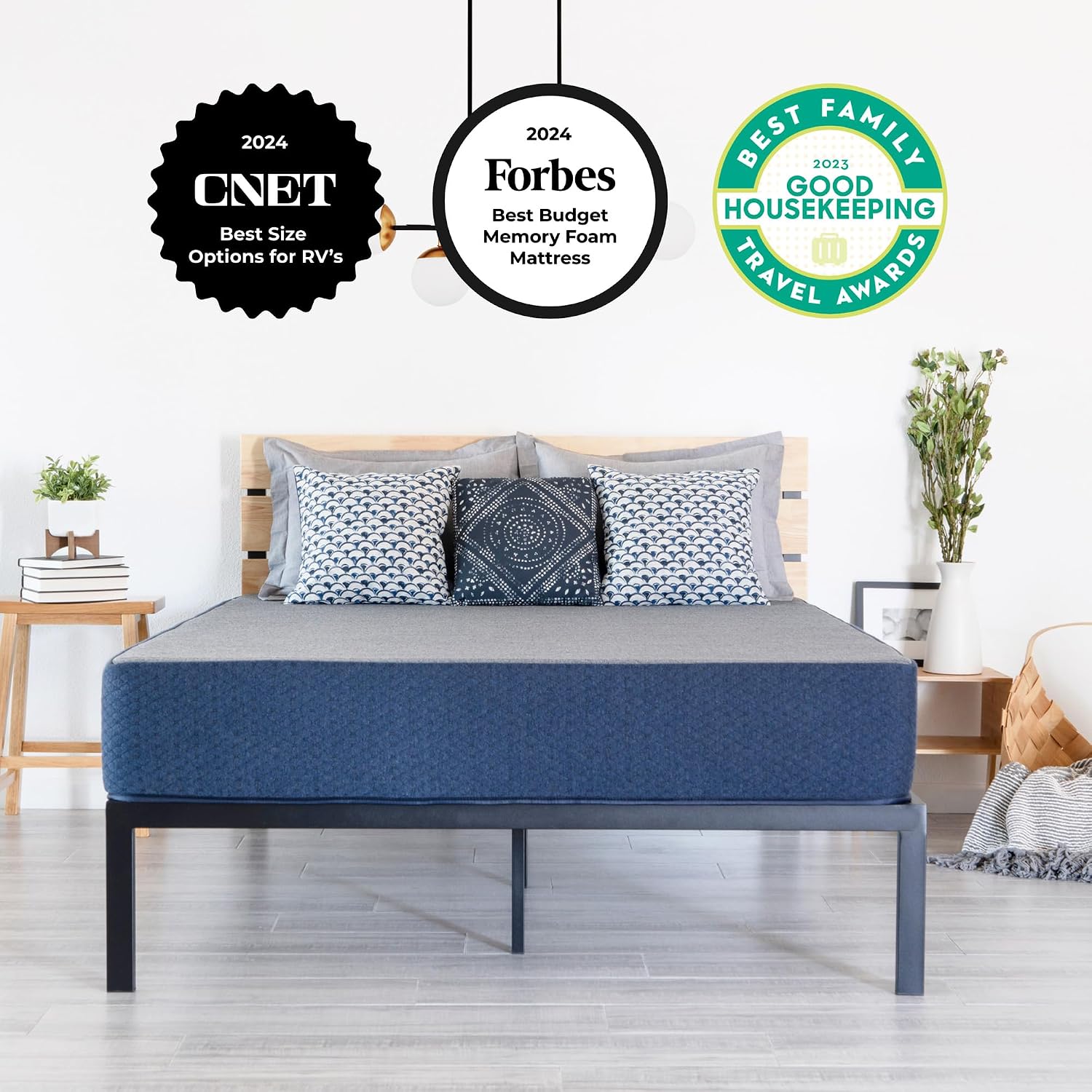 DREAMFOAM Brooklyn Bedding Copperflex Essential 8' Gel Memory Foam Mattress |Split Cal King 36x84|Made in Arizona