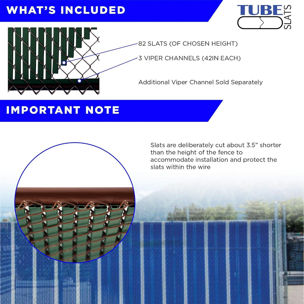 Proudly Made in The USA! - Tube Slat Double-Wall Bottom Locking Slat Depot Privacy Slat for 3', 4', 5', 6', 7' and 8' Chain Link Fence (6ft, Gray)