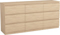 9 Drawer Dresser for Bedroom,Modern Deep Drawer Dresser with No-Handle Design,Storage Wood Chest of Drawer,Storage Organizer Furniture for Closet,Hallway