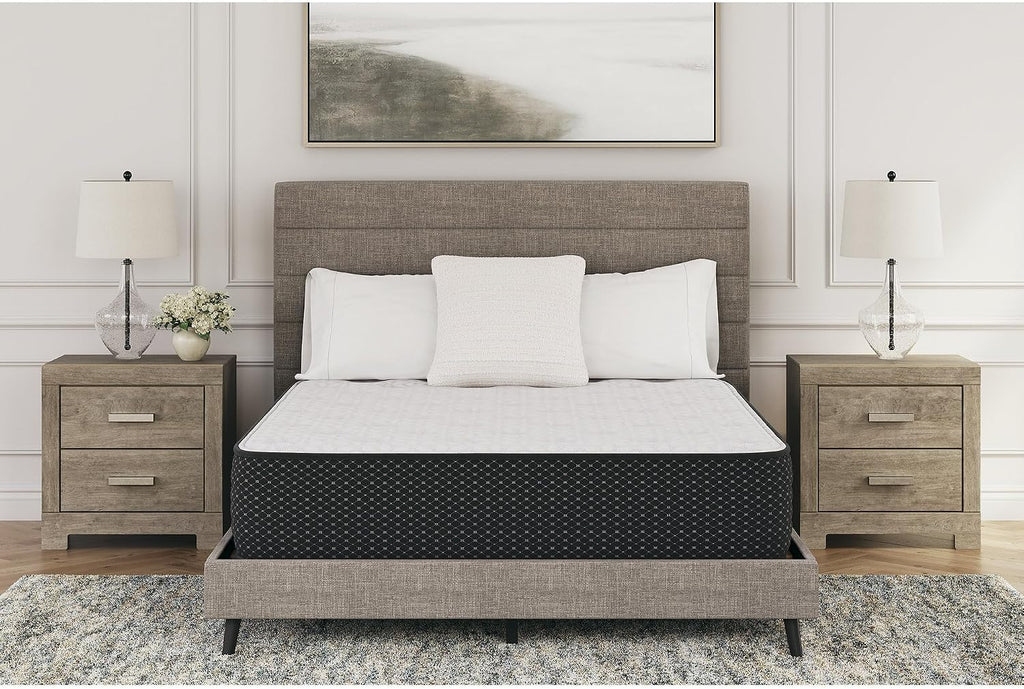 Signature Design by Ashley Plush 12 Inch Hybrid Mattress with Gel Memory Foam and Edge Support for Cool Sleep and Pressure Relief, Twin, Fiberglass-Free, Bed In A Box