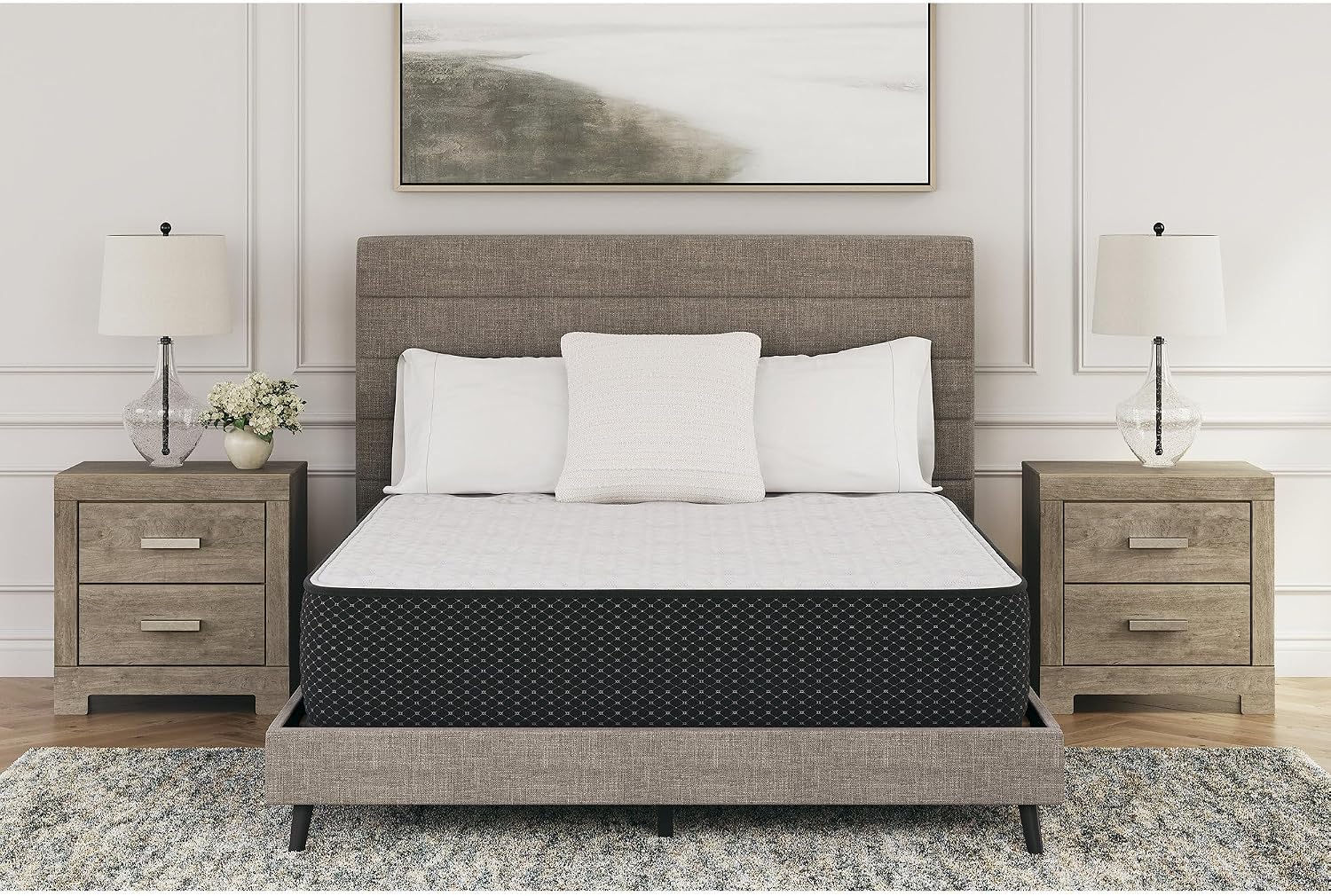 Signature Design by Ashley Plush 12 Inch Hybrid Mattress with Gel Memory Foam and Edge Support for Cool Sleep and Pressure Relief, Twin, Fiberglass-Free, Bed In A Box