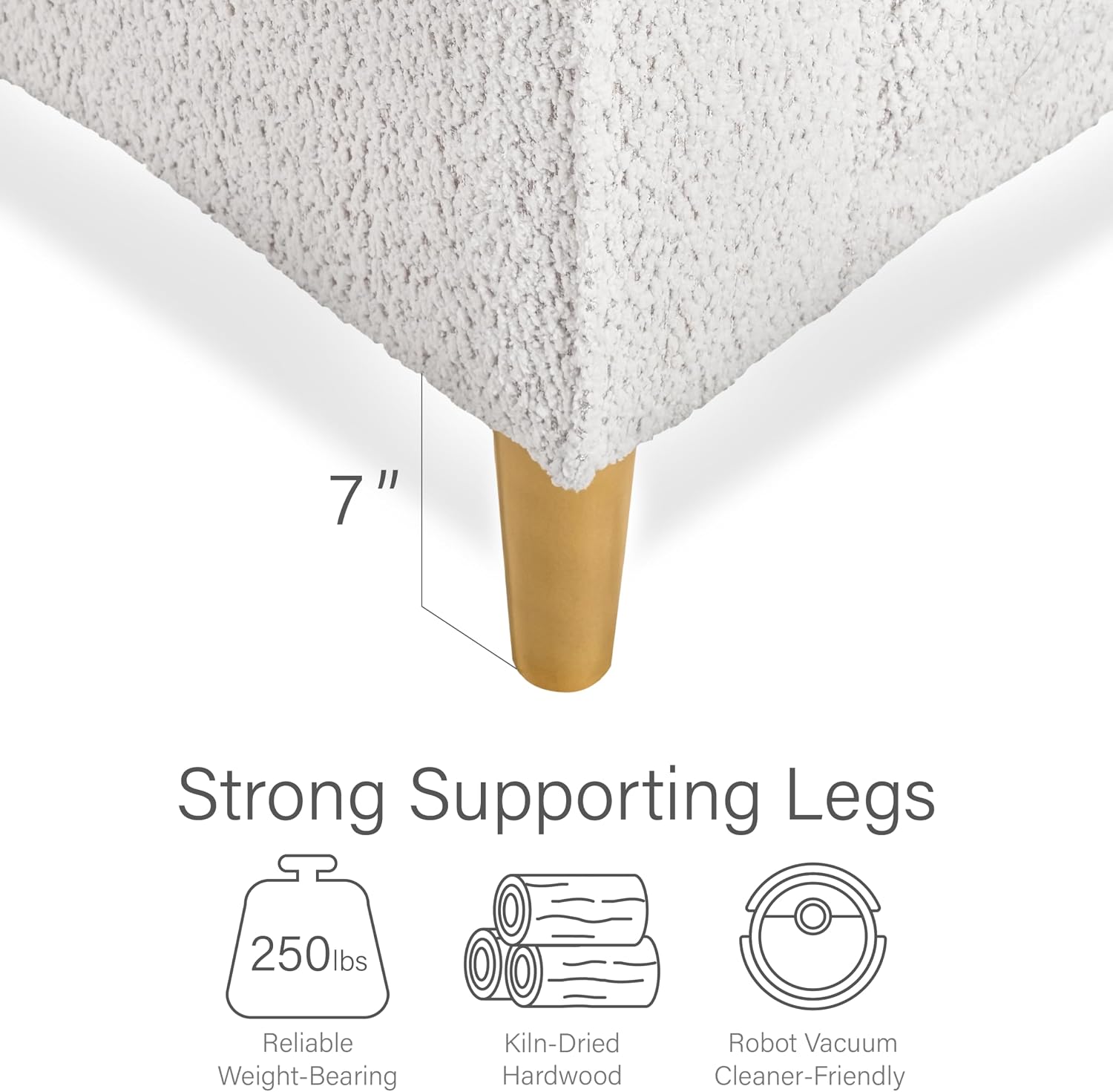 Furniture of America Oriana Contemporary Boucle Accent Chair with Back Pillow and Wooden Legs, Fabric Upholstered Armchair, Comfy Single Sofa Chair for Living Room, Bedroom, Home Office, Off-White