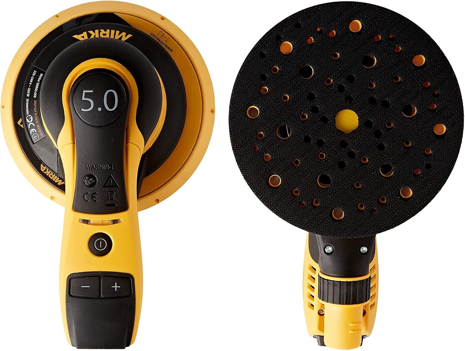 Mirka DEROS 650X CV - 6' Hook & Loop, 5.0mm Random Orbital Sander with Case - 110V Electric Power Tool for Woodworking, Drywall, Automotive Car & Wood Sanding - Professional Dust-Free Sander