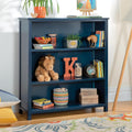 Guidecraft Taiga 3-Shelf Bookcase - Navy: 42' Bookshelf and Storage Unit for Bedrooms or Playrooms, Wooden Shelving for Books, Toys, School Supplies