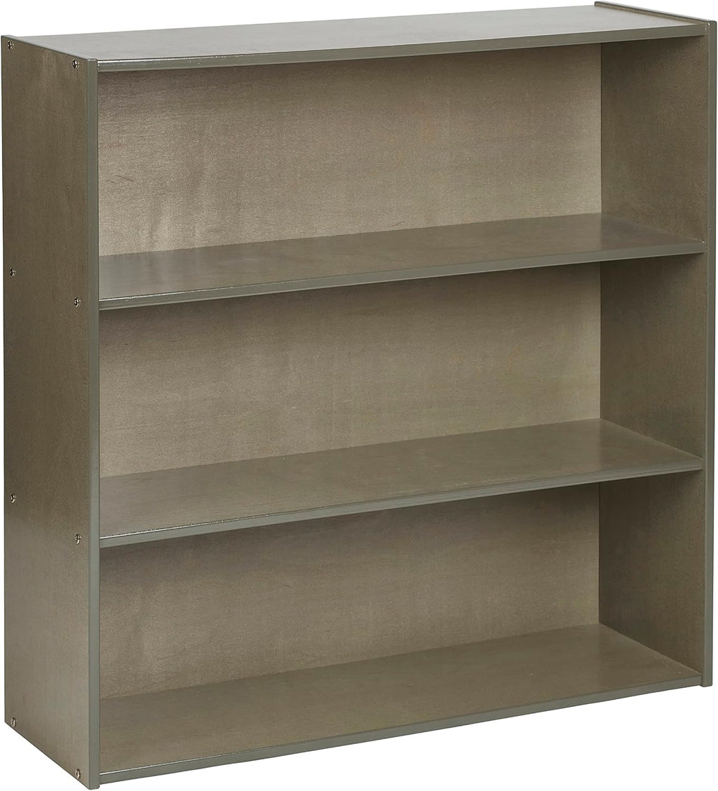 ECR4Kids Birch Streamline 3-Shelf Storage Cabinet, 36in High, Bookcase for Classroom and Playroom, Grey Wash
