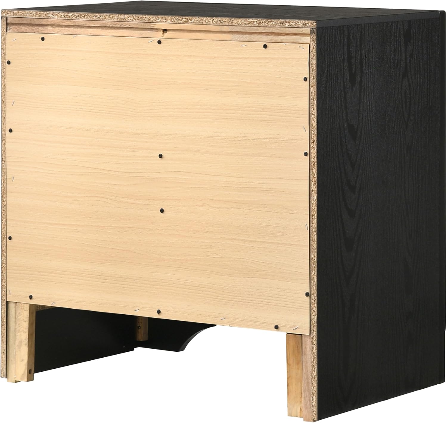Coaster Home Furnishings Miranda Contemporary Engineered Wood 2-Drawer Bedroom Nightstand Bedside Table Organizer Unit Black 206362