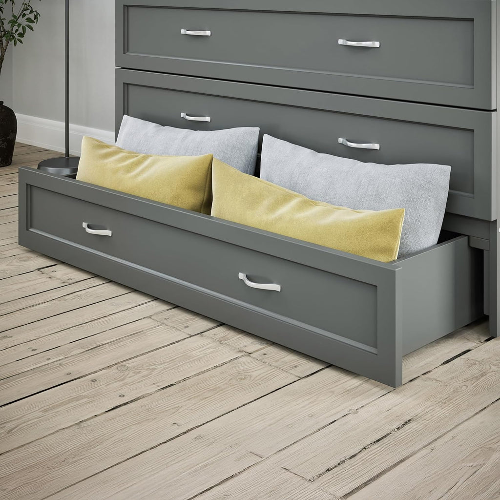AFI Deerfield Murphy Bed Chest Full w/Charger Grey