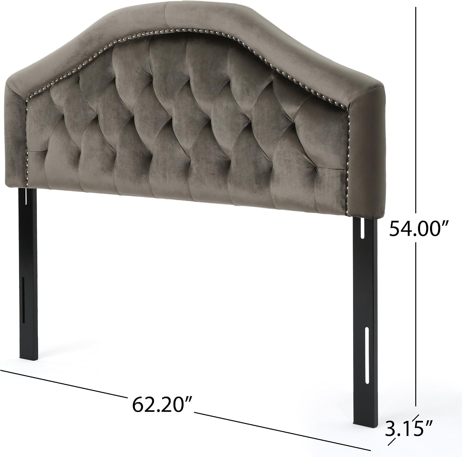 Christopher Knight Home Killian Velvet Headboard, Queen / Full, Grey / Black