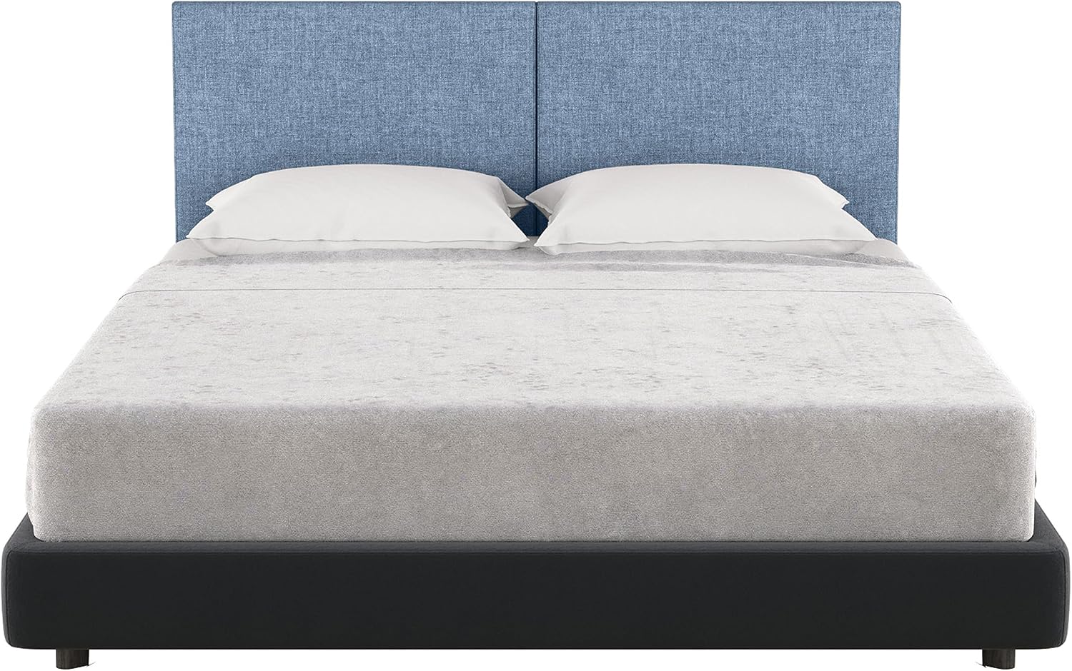Jaxx Panelist Modern Padded Headboard- Set of 2 Wall Mounted Panels (Each 22.5' x 30')- Queen Double Tall, Microvelvet Petrol Blue