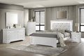 Upholstered 5 Pc Full Bedroom Set with LED Headboard Made with Wood in White