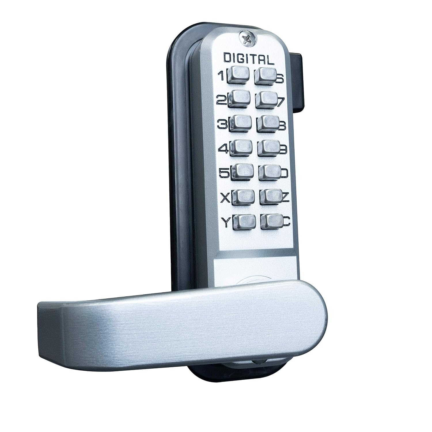 Lockey USA Sumo GL2 DC Satin Chrome Marine Grade Mechanical Double Combination Surface Mount Lever Gate Lock, Model Number: GL2SCMGDC