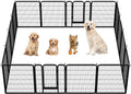 Yaheetech 40in 12-Panel Metal Dog Playpen Fence for Indoor Yard RV Camping | Heavy-duty Rustproof Frame with Secure Latch Door, Tool-free Assembly, Foldable Storage, Ideal for Medium to Large Dog Breeds