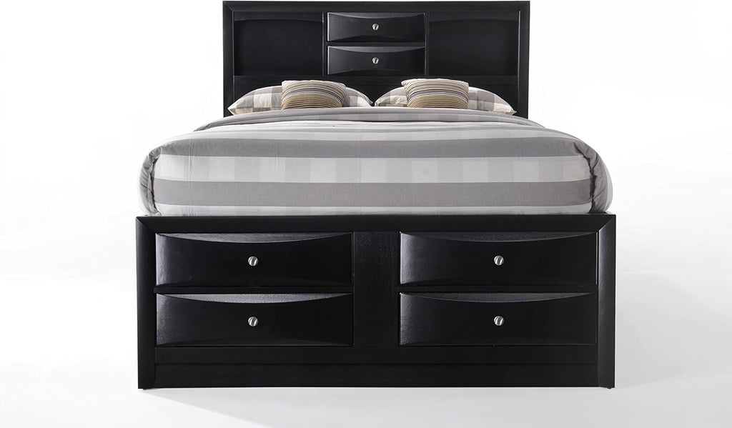 Acme Ireland Full Wood Platform Bed with Storage Drawer in Black