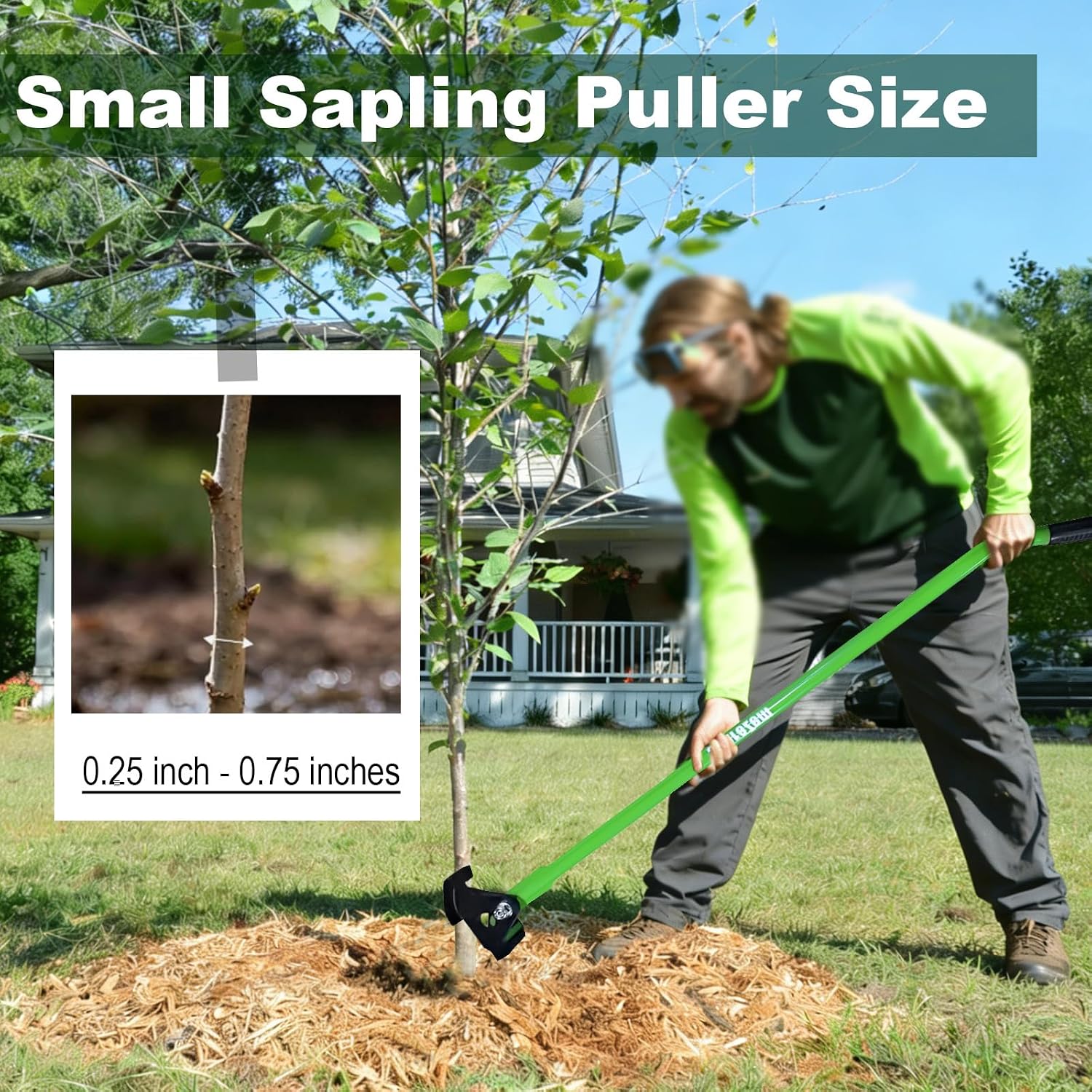 Small Sapling Puller, Heavy-Duty High-Leverage Tree Puller Tool Fully Uproots Woody Stems ¼ inch - ¾ inches, Manual Tree Popper Tools for Trees Shrubs Vines Thorns with Large Root Systems
