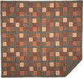 VHC Brands Crosswoods Patchwork Cotton Primitive Bedding Pre-Washed Luxury King Quilt, Dark Olive Green