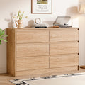 Chrangmay Modern Chest of Drawers with 6 Drawers,Deep Drawers,Clothes Organizer,Large Storage Cabinet for Living Room, Bedroom,Hallway,with Anti-Tipping Device,Raw