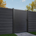 6ft (H) x 4ft (W) Privacy Fence Gate with Keypad Lock, Durable Composite Outdoor Gate with Metal Frame,Black