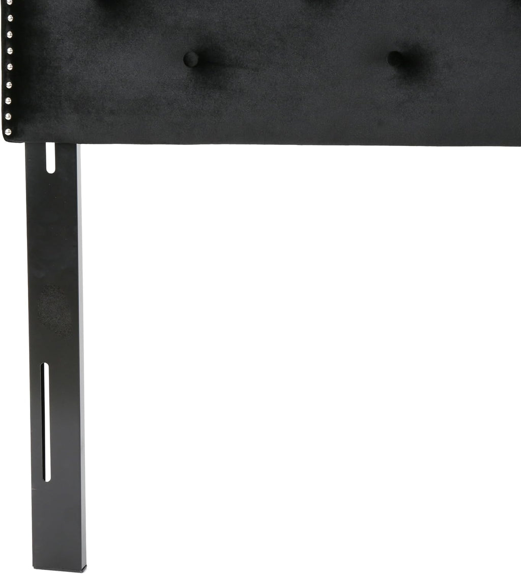 Christopher Knight Home Silas Velvet Headboard, Queen / Full, Black / Black