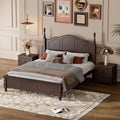 3 Piece Full Bedroom Set, 3 Pieces Bedroom Sets Full Size Wood Platform Bed and 2 Nightstands, 3 Piece Wood Bedroom Furniture Set, Dark Walnut
