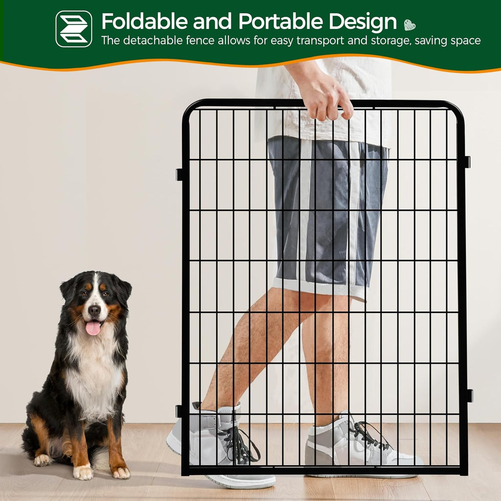 Yaheetech 40in 24-Panel Metal Dog Playpen Fence for Indoor Yard RV Camping | Heavy-duty Rustproof Frame with Secure Latch Door, Tool-free Assembly, Foldable Storage, Ideal for Medium to Large Dog Breeds