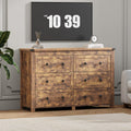 Wodeer 6 Drawer Dresser for Bedroom, Brown Modern Dressers & Chests of Drawers with Metal Handles, Closet Storage Dresser, Storage Cabinet and Organizer with Drawers