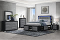 5PC Black Grey Full Bedroom Set FA969