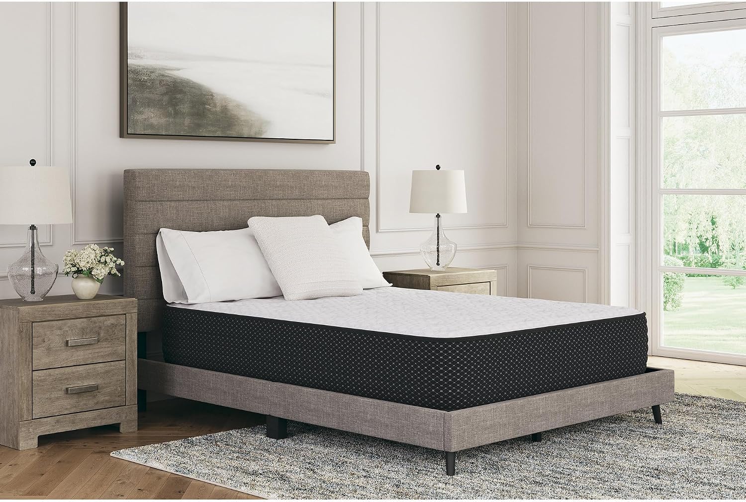 Signature Design by Ashley Plush 12 Inch Hybrid Mattress with Gel Memory Foam and Edge Support for Cool Sleep and Pressure Relief, Twin, Fiberglass-Free, Bed In A Box