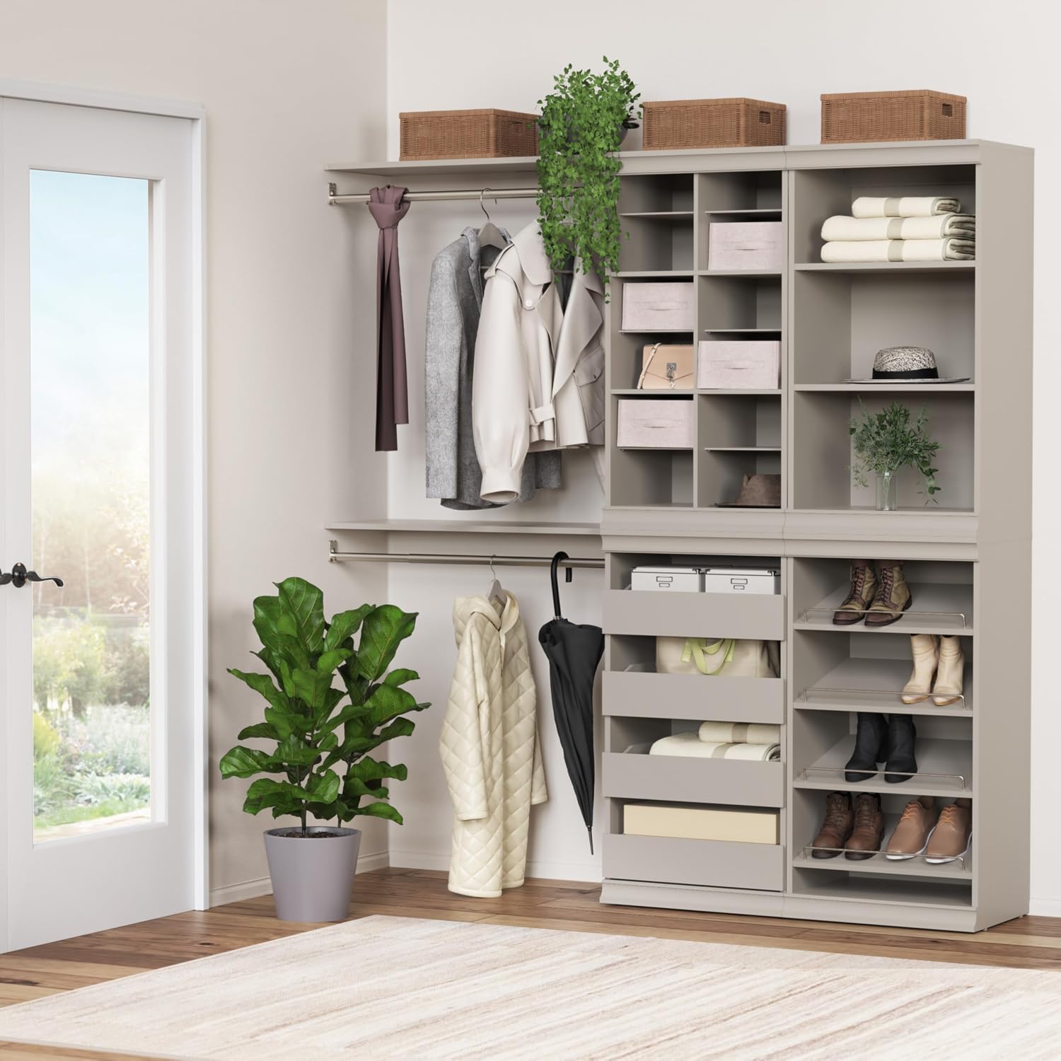 ClosetMaid 4598 Modular Storage Stackable Unit with 4 Drawers, Taupe