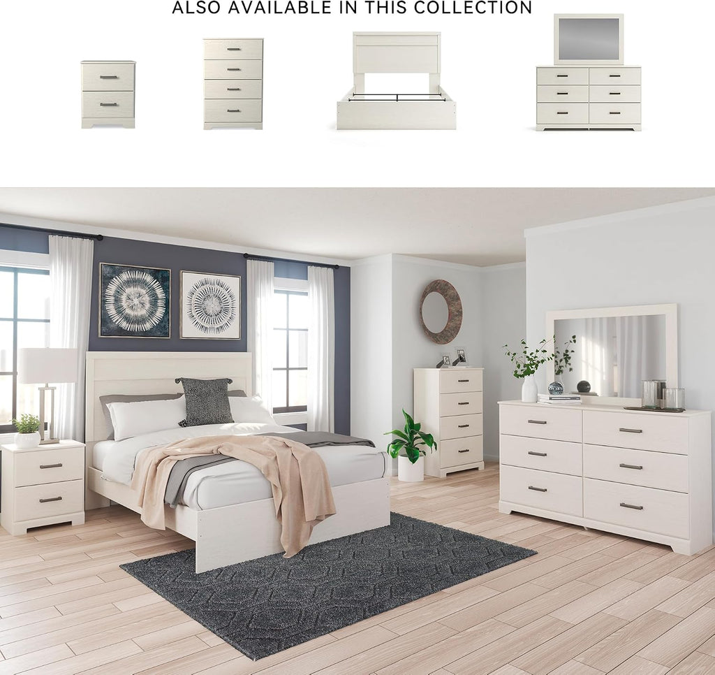 Signature Design by Ashley Stelsie Modern Scandinavian 6 Drawer Dresser, Whitewash