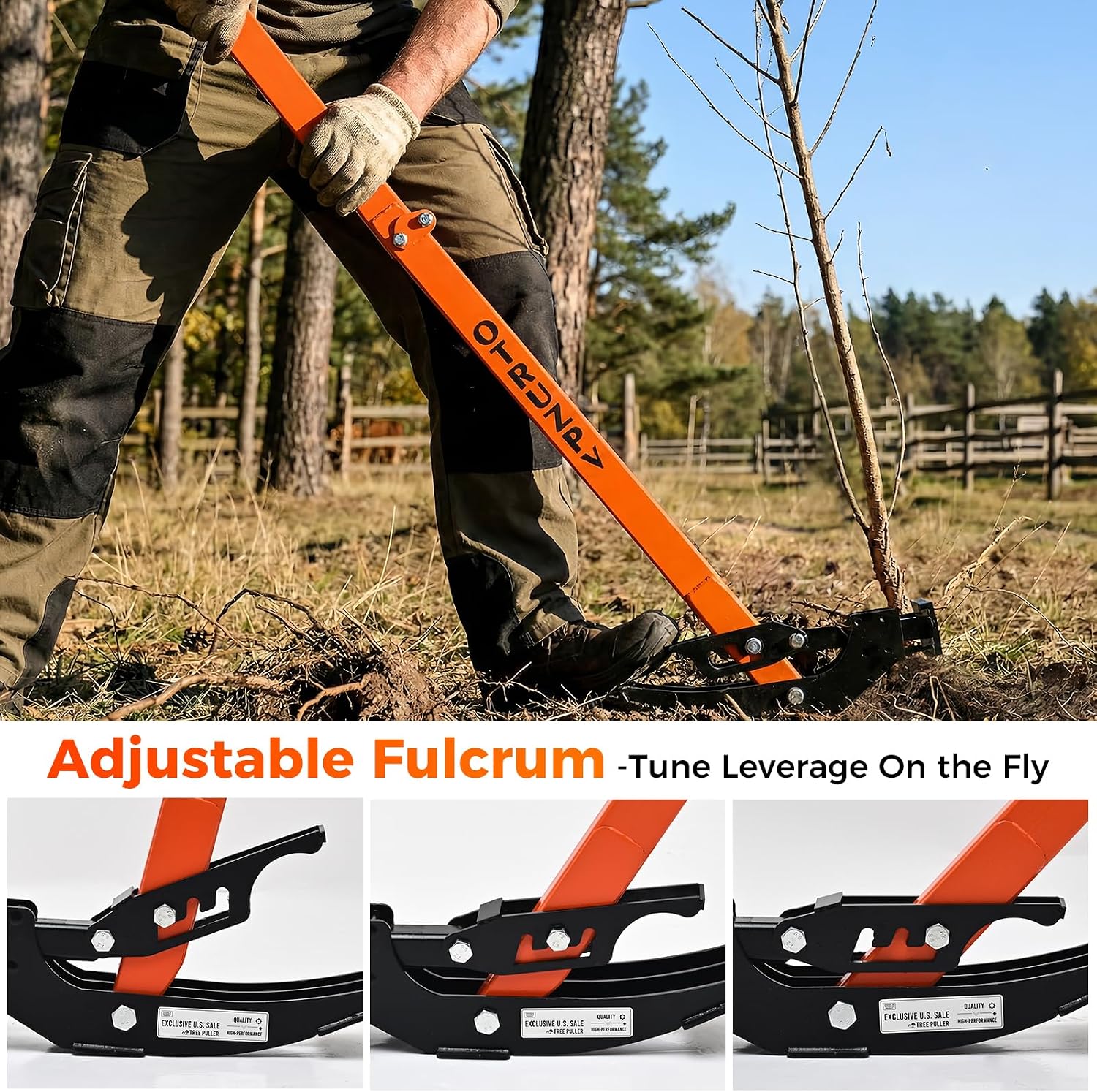 Heavy-Duty Sapling Puller Tool – High-Leverage Tree Puller for Roots 1/4'–2', Effort-Saving Manual Root Remover for Shrubs, Vines & Thorns, Eco-Friendly Weed Removal for Garden, Farm & Landscaping