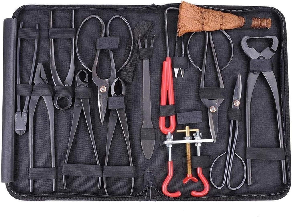 Bonsai Pruning Tool Set Shear Garden Extensive Cutter Carbon Steel Scissors Kit with Nylon Case for Home Garden Pruning Tools