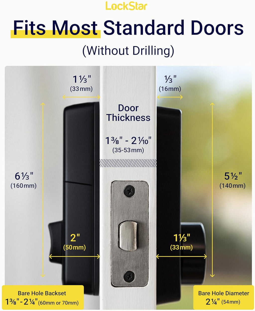 LOCKSTAR® Smart Door Lock • Keyless Entry Deadbolt Door Lock • Multiple Entry Methods – APP • Fingerprint Touch ID • Keypad Code • Card FOB • Traditional Key • Smart Home Devices