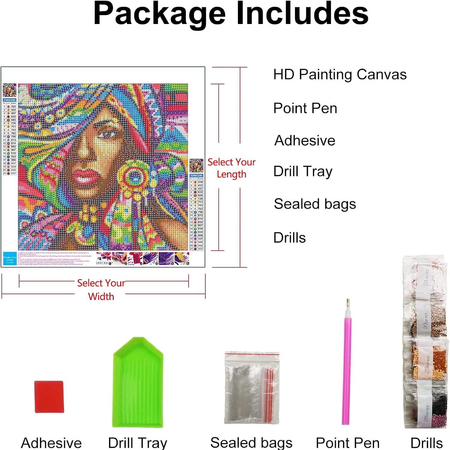 hadefa Custom Diamond-Painting Kit Custom Your Own Picture Rhinestone Painting, Paint with Diamonds (43.3x43.3inch/110x110cm)