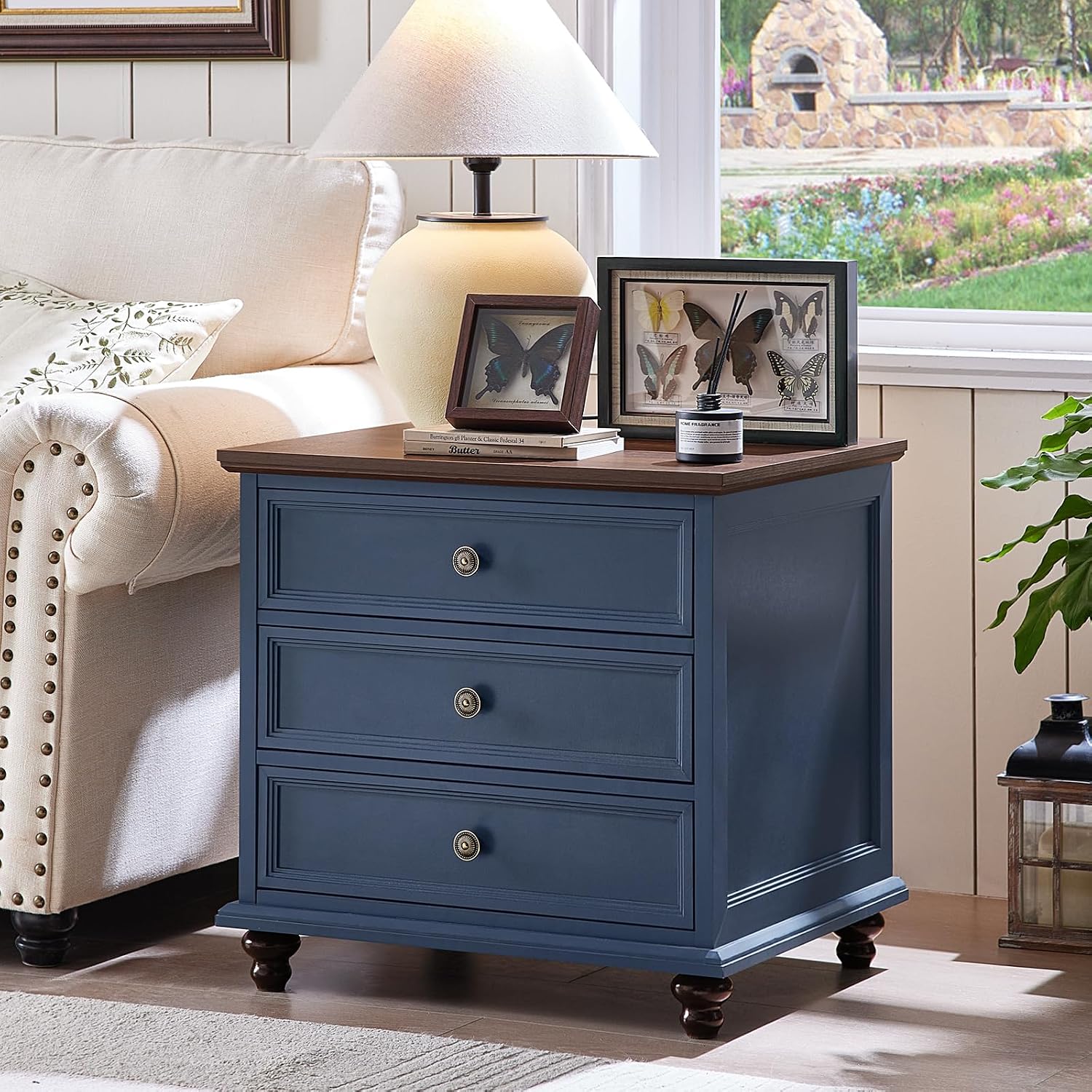 Joaxswe Farmhouse Dresser and Nightstand Sets, Wooden 7 Drawers Dresser & 24' Night Stand with 3 Drawers, 2 Piece Bedroom Furniture Set, Chest of Drawers for Bedroom, Home, Living Room, Hallway