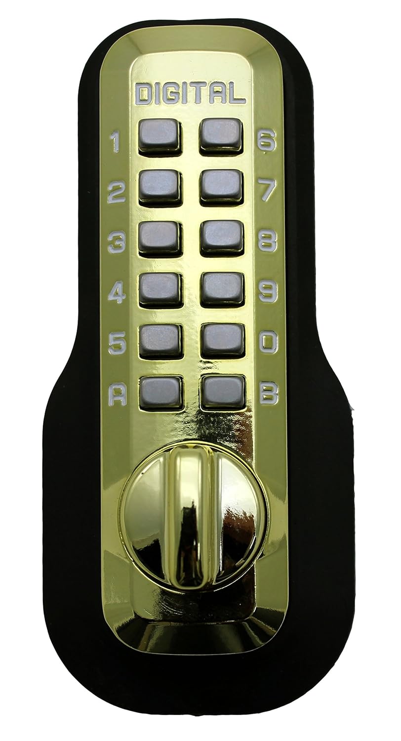 Digital Door Lock M210 Mechanical Keyless Deadbolt, Bright Brass