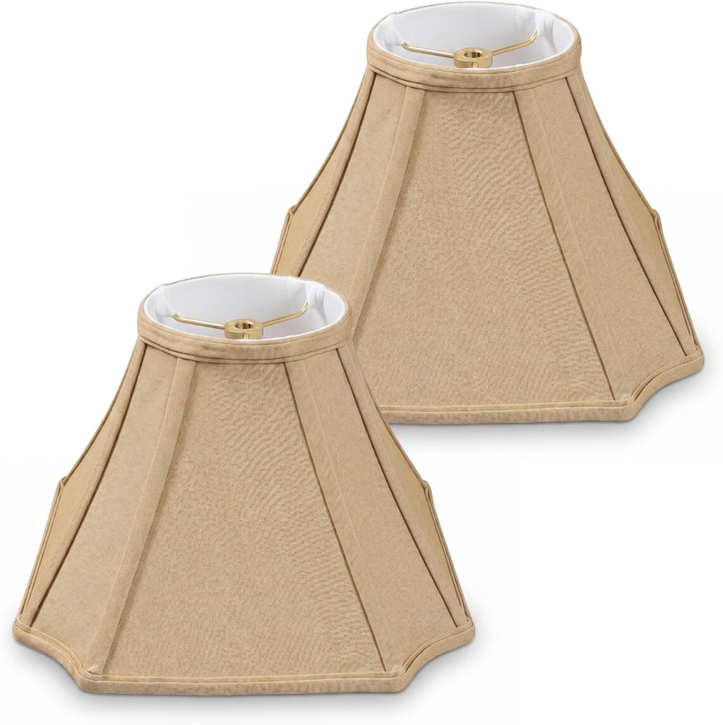 Royal Designs, Inc. BS-714-11AGL-2 Square Inverted Corner Bell Basic Lamp Shade, 5 x 11.5 x 8.5, Antique Gold, 2-Pack