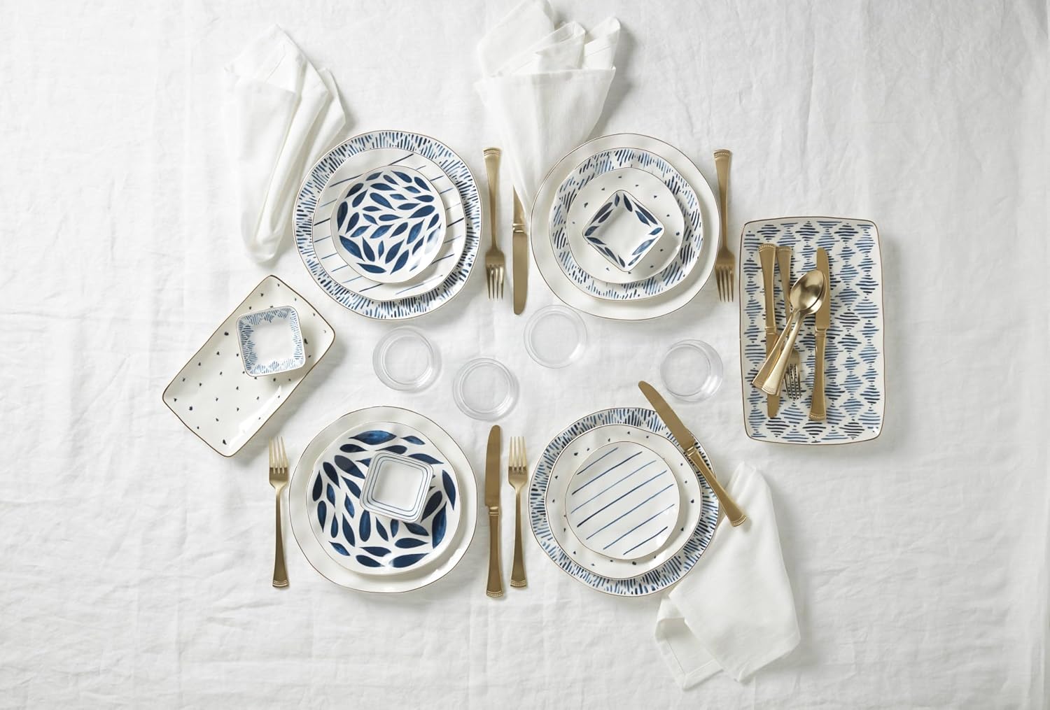 Lenox 895680 Blue Bay 24-Piece Dinnerware Set, Service For 8