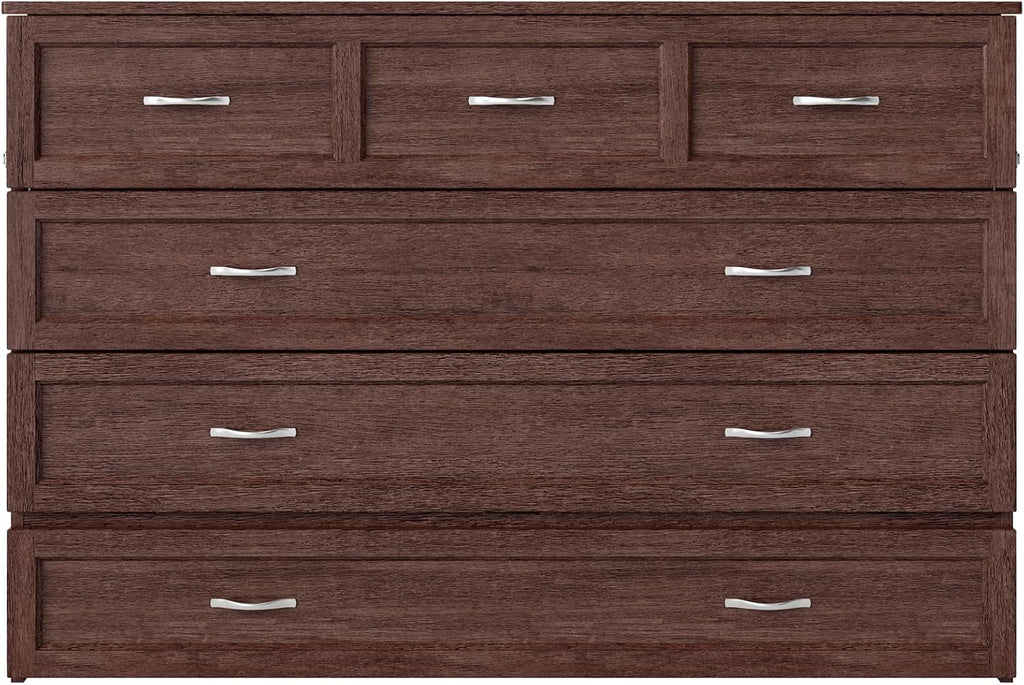 AFI Deerfield Murphy Bed Chest with Charging Station, Queen, Burnt Amber