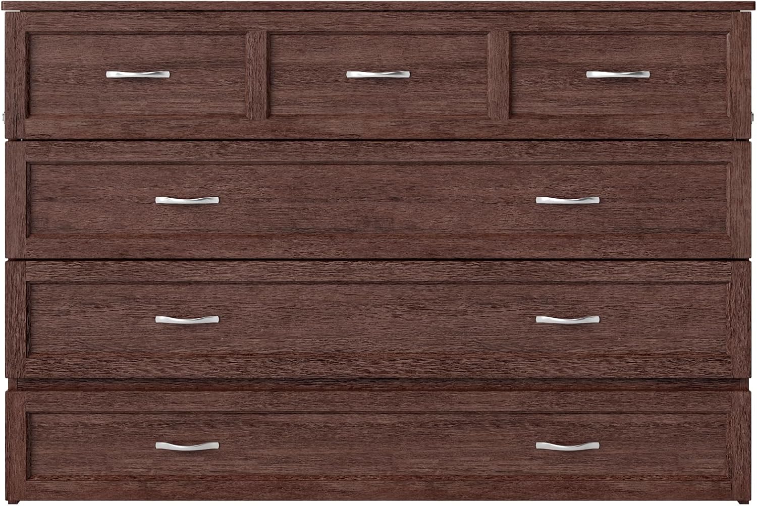 AFI Deerfield Murphy Bed Chest with Charging Station, Queen, Burnt Amber