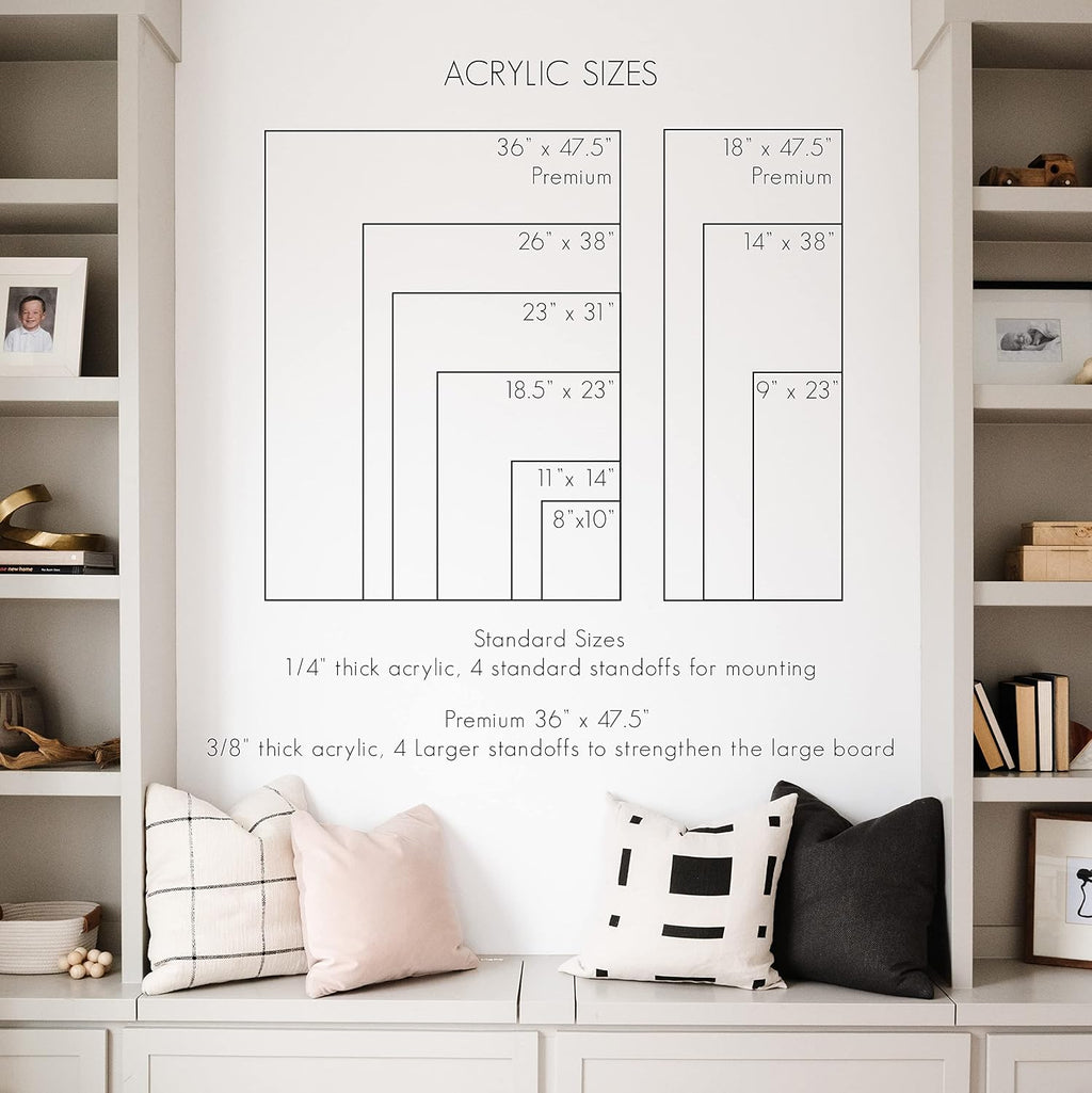 Circle & Square Personalized Clear Acrylic Calendar for Wall, Month & Week Planner Whiteboard, Dry Erase Family Planner, Wall Calendar Organizer System for Home (26' Wx38 H, Vertical, Black)
