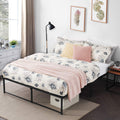 VECELO Metal Platform Bed Frame, No Box Spring Needed/Mattress Foundation/Steel Slat Support Black (King)