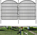 16 Panels Decorative Garden Fence with Lock, 33in (H) x 38.67ft (L) No Dig Dog Animal Barrier for Outdoor Yard, Rustproof Ground Stakes Metal Fencing for Yard, Patio, Flower Bed