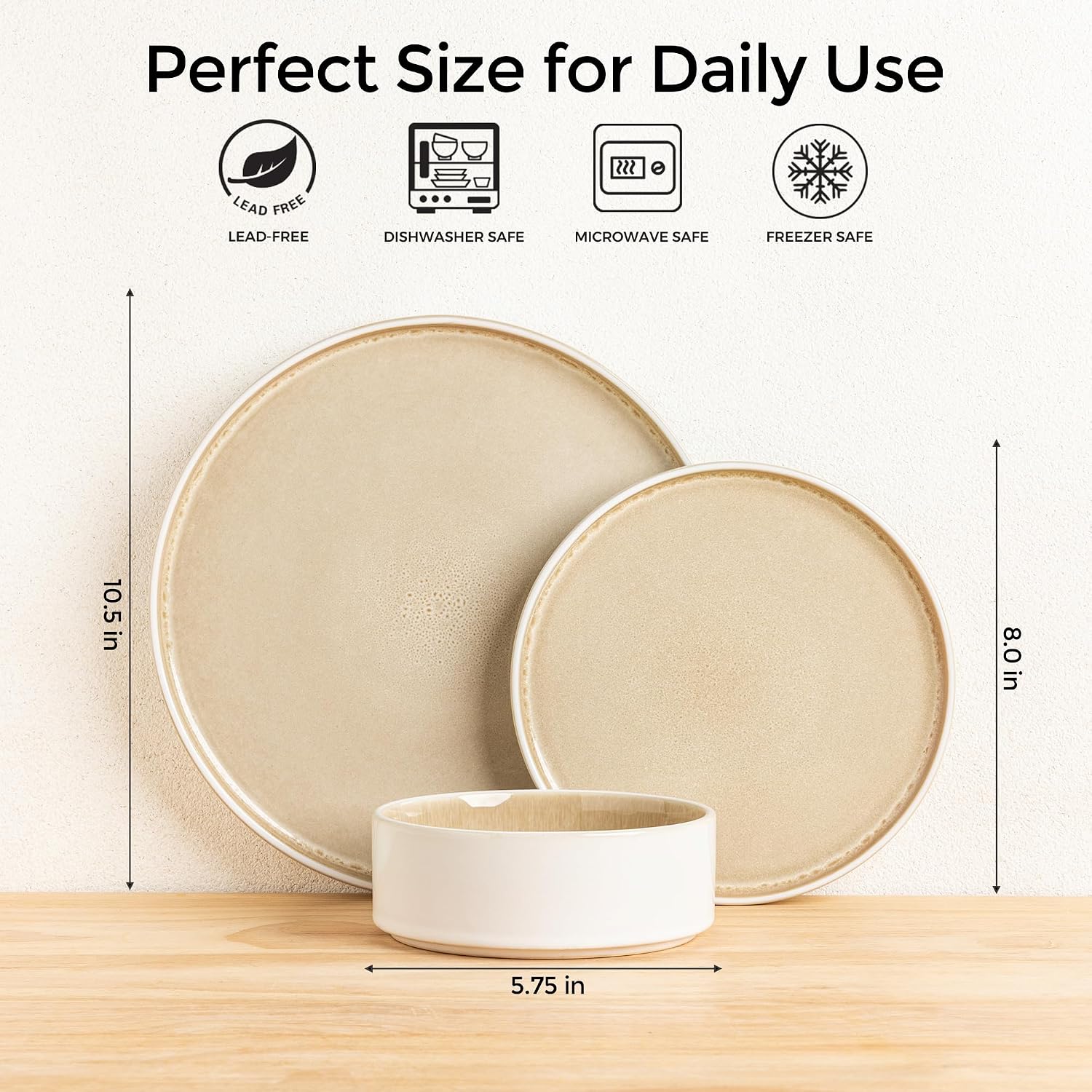 AmorArc Ceramic Dinnerware Sets, Handmade Reactive Glaze Stoneware Plates and Bowls Sets,Highly Chip and Crack Resistant | Dishwasher & Microwave Safe Dishes Set, Service for 8 (24pc)