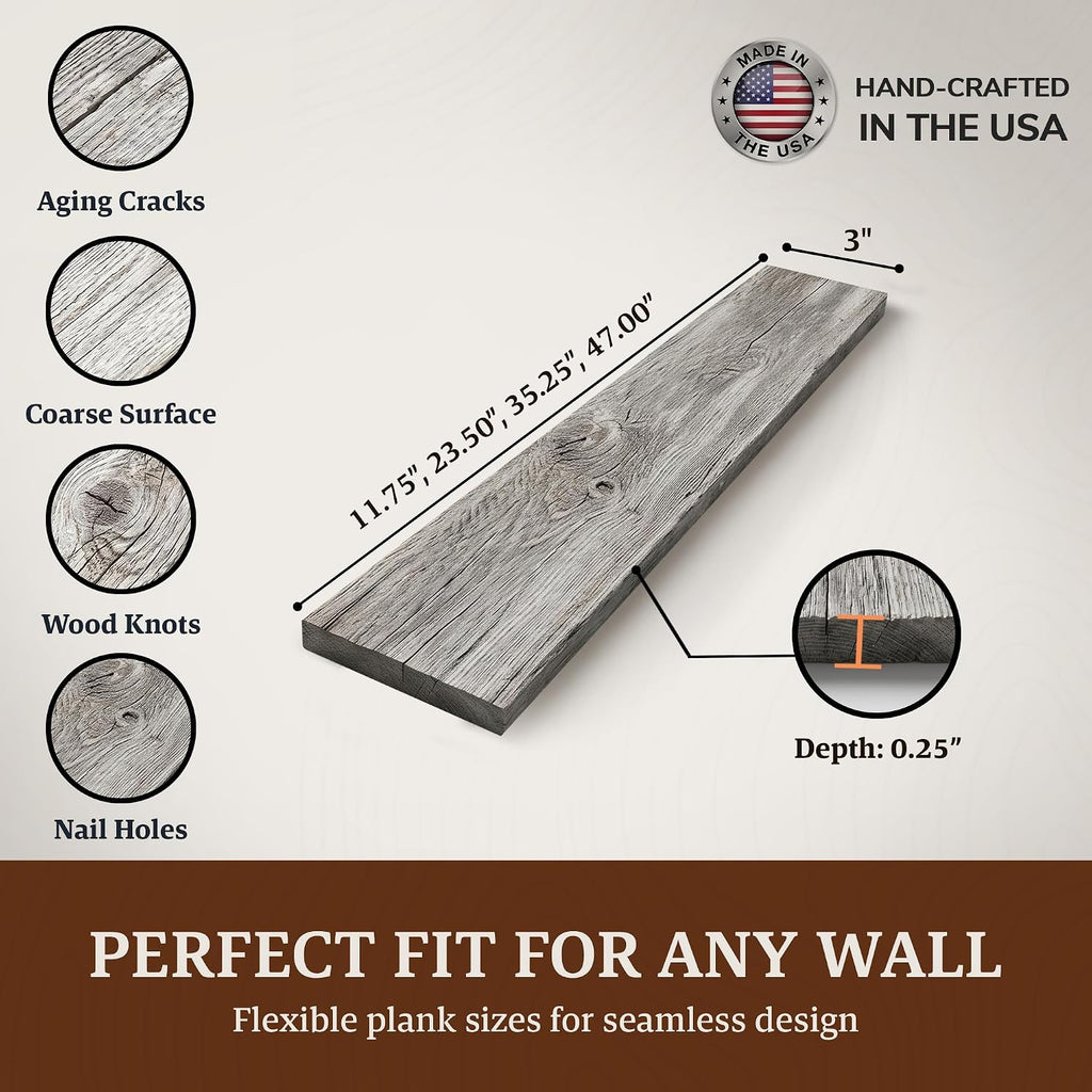BARNWOODUSA Real Reclaimed Wood Planks - Easy Nail-Up Shiplap Panels for Rustic Wood Wall Paneling (White Wash, 23 Square Feet)