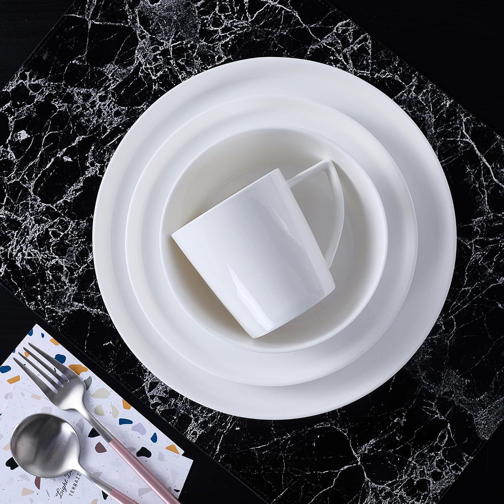 Stone Lain Madeline Formal Bone China Dinnerware Set 32 Piece Service for 8, White