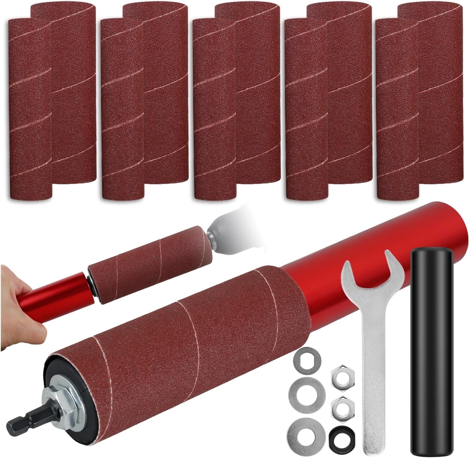 14Pcs Spindle Sander Drum Sanding Wood Metal Plastic Glass Stone Mi/ni Belt Sander Lithium Electric Conversion Sanding Rod