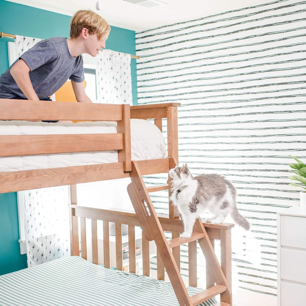 Max & Lily Classic Twin Over Full Bunk Bed, with Trundle, Pecan